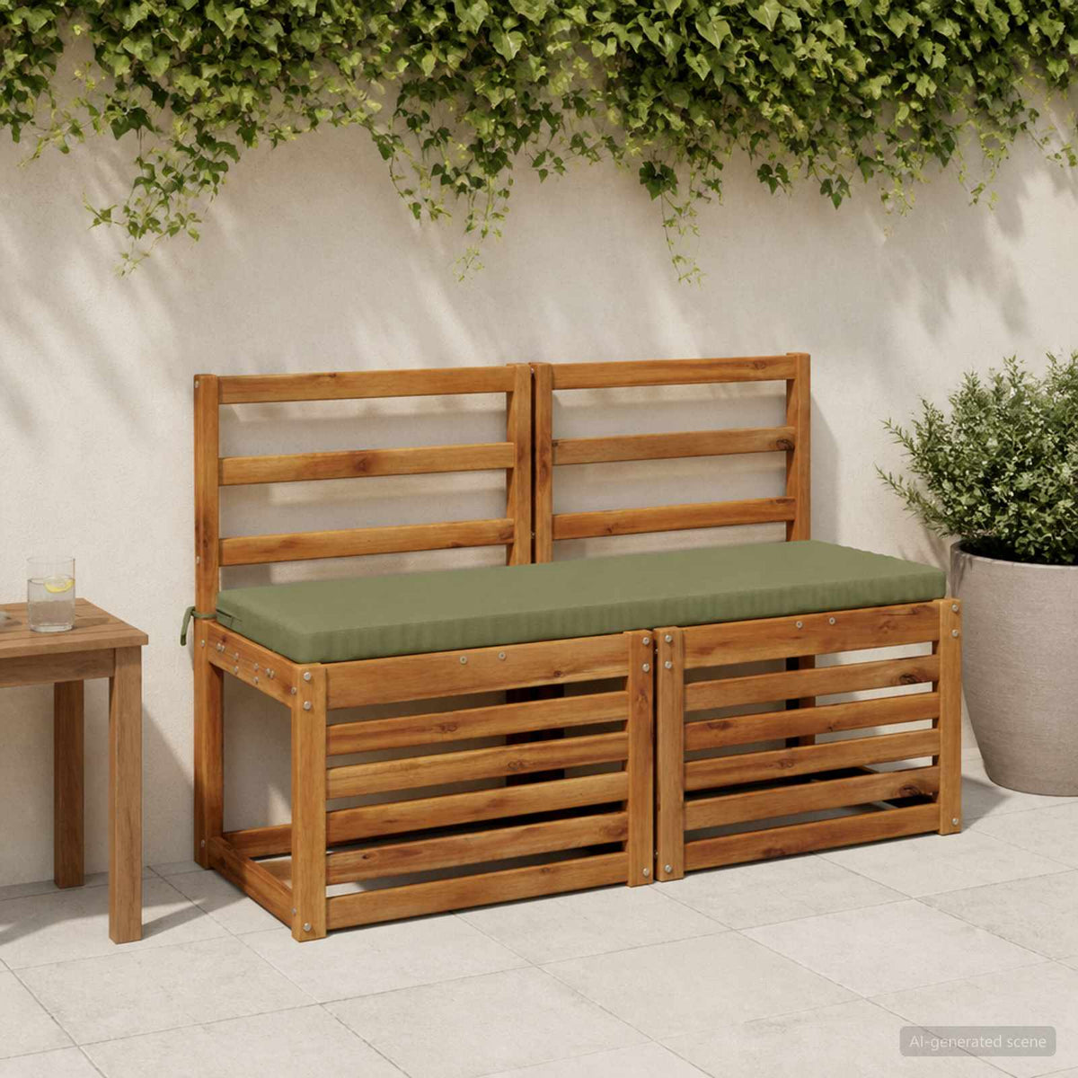 Vidaxl bankkussen soest 100% polyester olijfgroen 100 x 40 x 5 cm