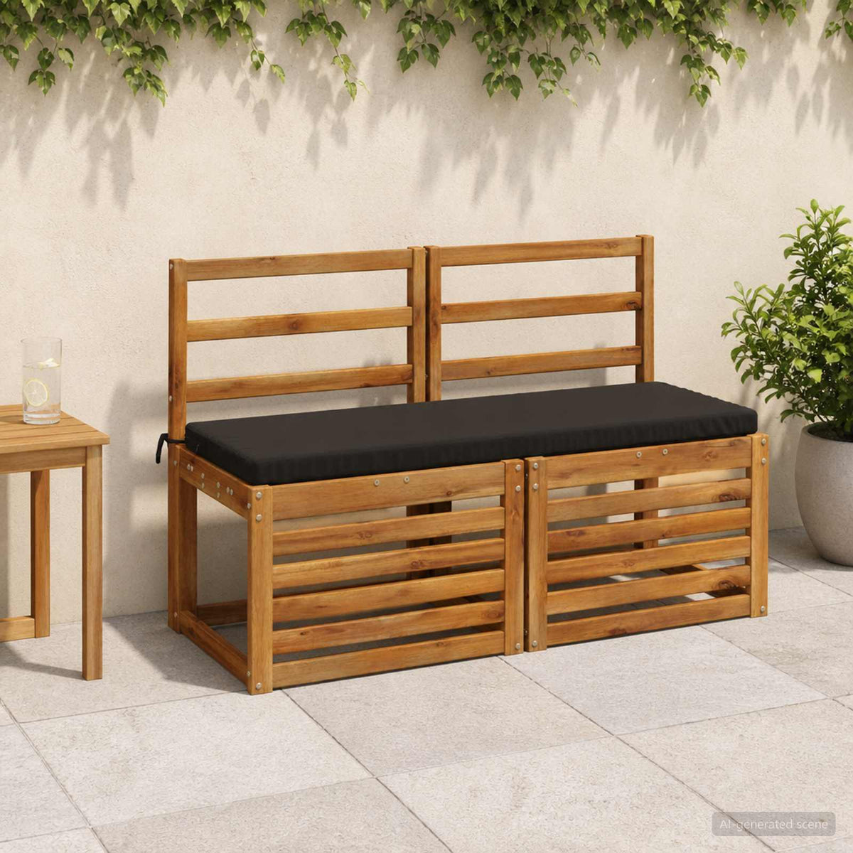 Vidaxl 2-delige bankkussens soest 2 st 100% polyester zwart