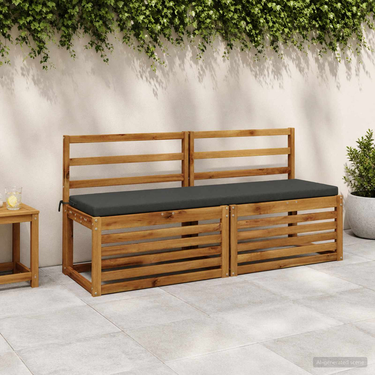 Vidaxl bankkussen soest 100% polyester antraciet 140 x 40 x 5 cm