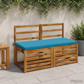 Vidaxl bankkussen soest 100% polyester lichtblauw 110 x 50 x 5 cm