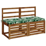 Vidaxl 2-delige bankkussens soest 2 st 100% polyester bladpatroon