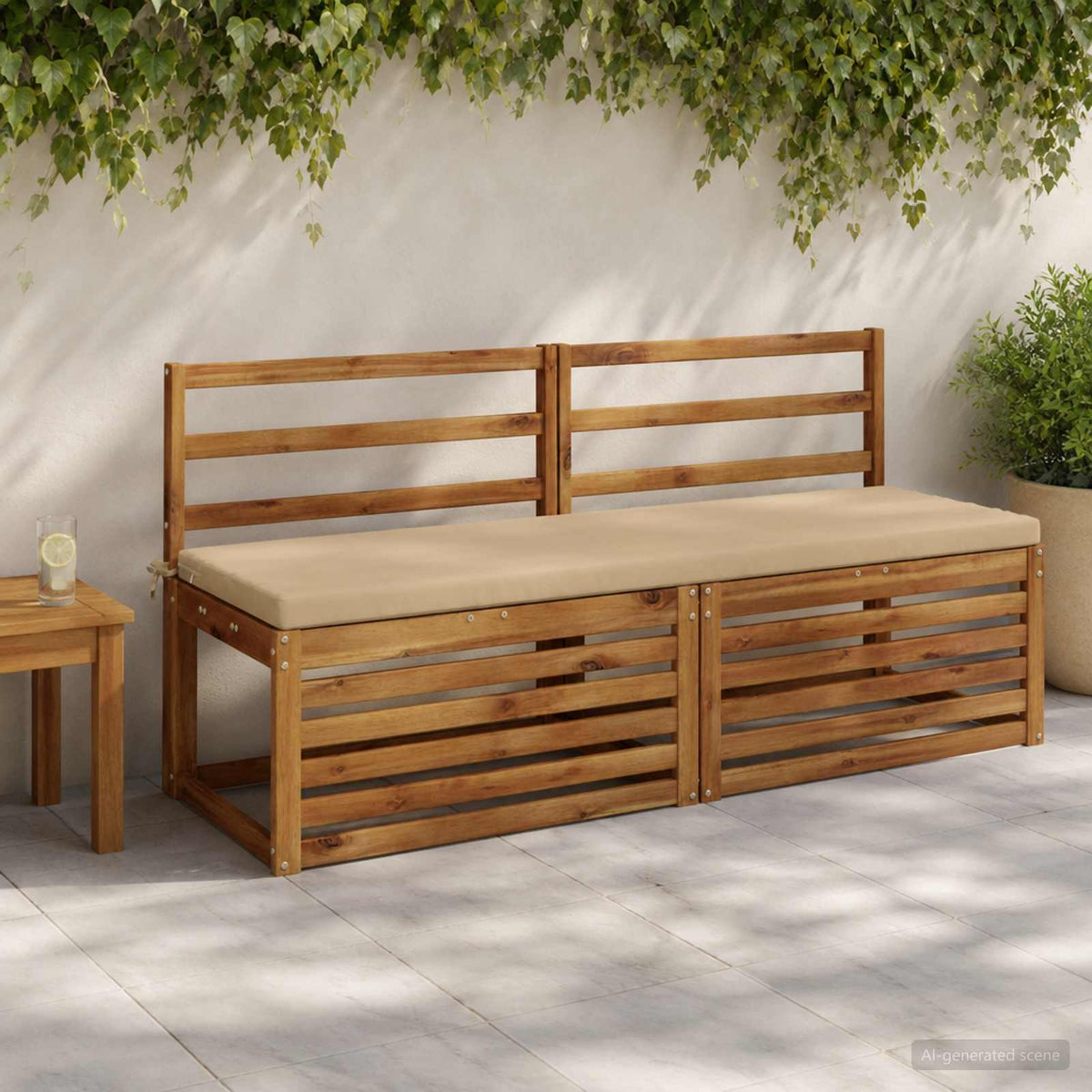 Vidaxl bankkussen soest 100% polyester beige 140 x 50 x 5 cm