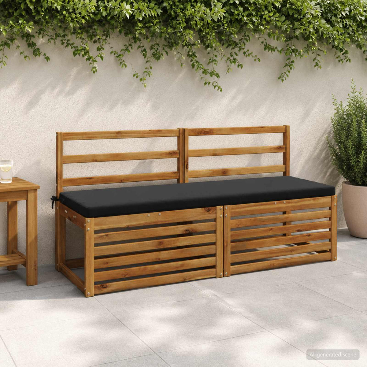 Vidaxl bankkussen soest 100% polyester zwart 140 x 50 x 5 cm