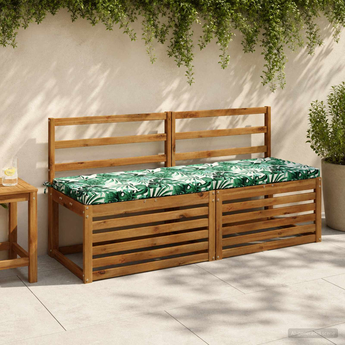 Vidaxl bankkussen soest 100% polyester bladpatroon 140 x 50 x 5 cm