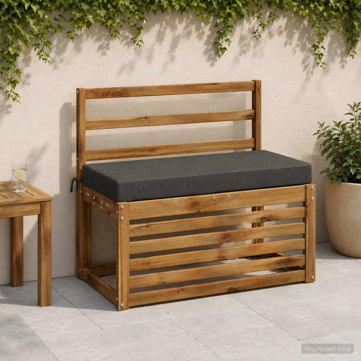 Vidaxl bankkussen soest 100% polyester antraciet 60 x 40 x 8 cm