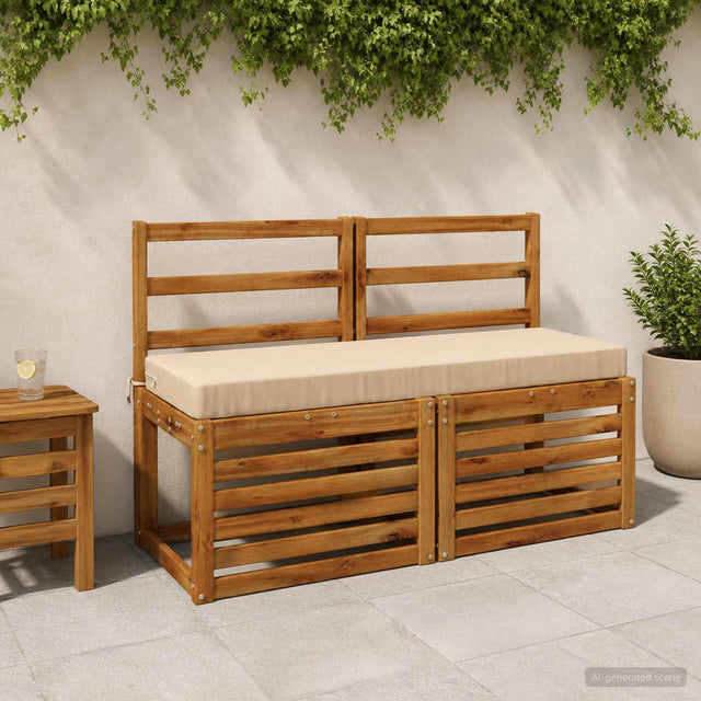 Vidaxl bankkussen soest 100% polyester crèmekleurig 110 x 40 x 8 cm