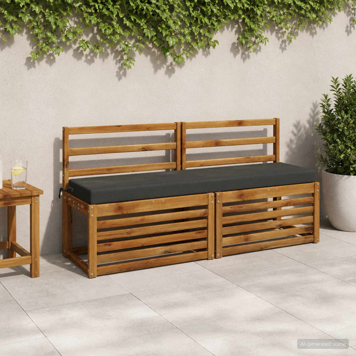Vidaxl bankkussen soest 100% polyester antraciet 140 x 40 x 8 cm