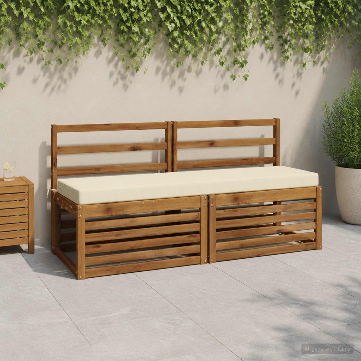 Vidaxl bankkussen soest 100% polyester crèmekleurig 150 x 40 x 8 cm