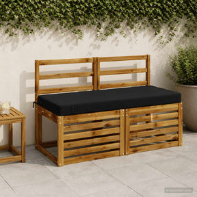 Vidaxl bankkussen soest 100% polyester zwart 110 x 50 x 8 cm