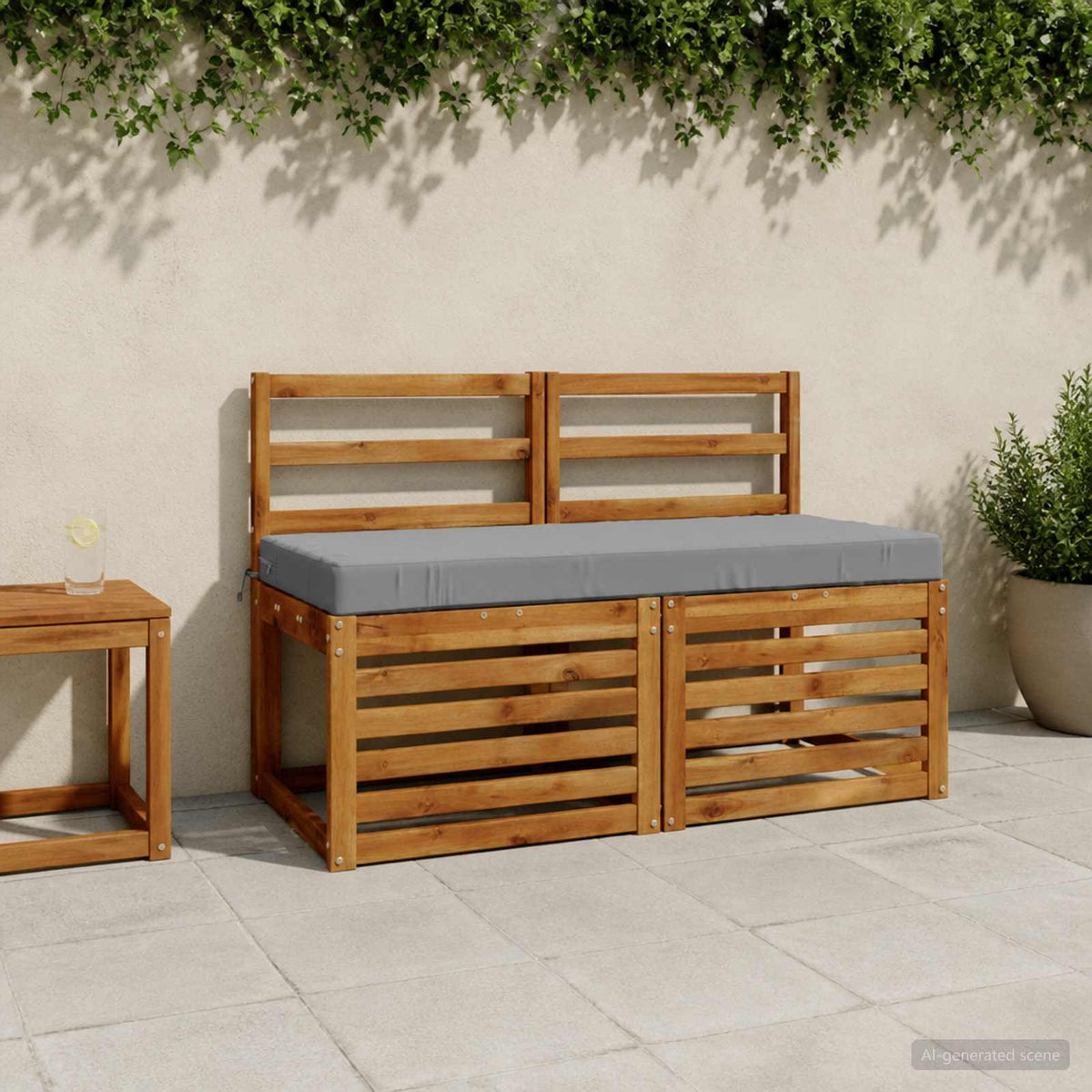 Vidaxl bankkussen soest 100% polyester grijs 110 x 50 x 8 cm
