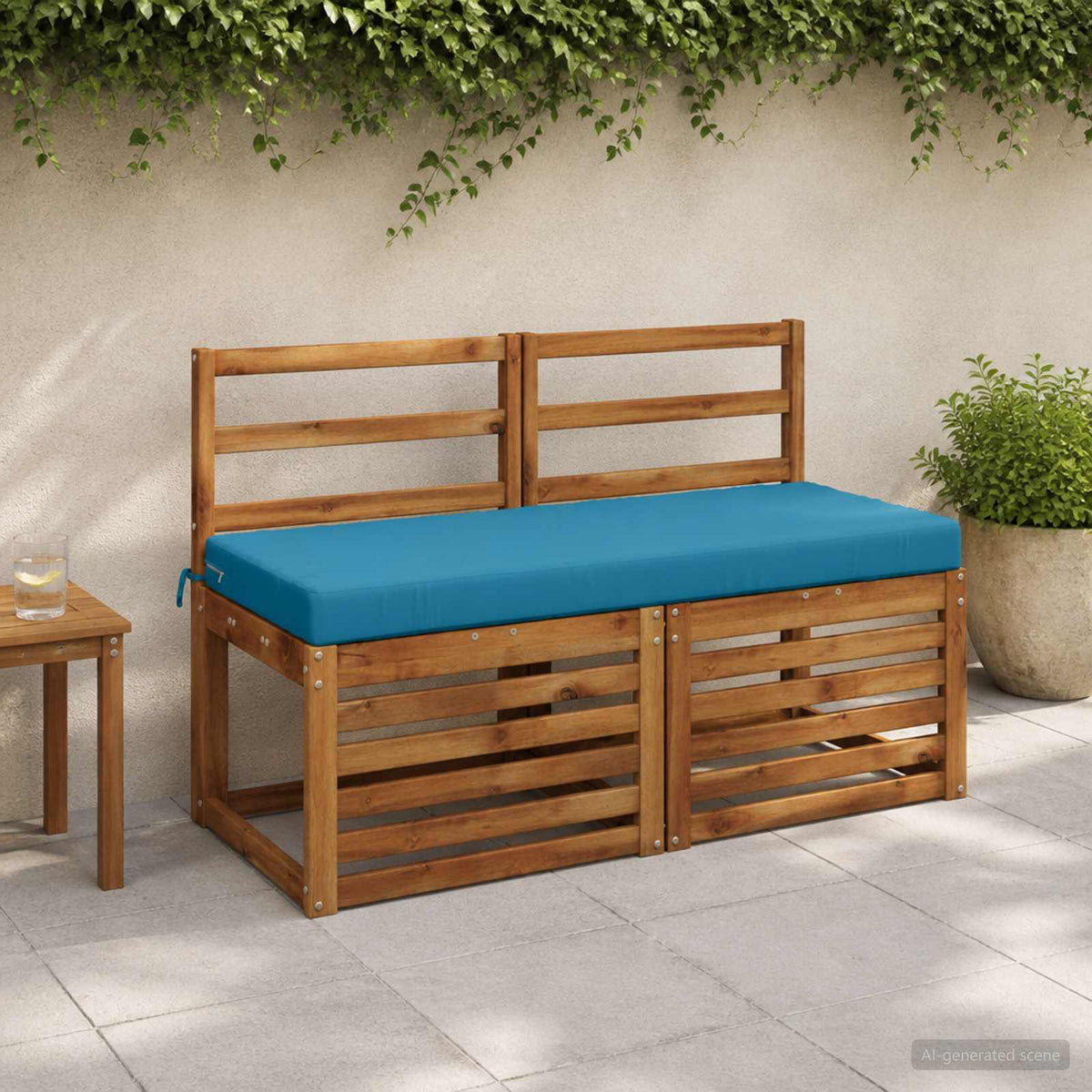 Vidaxl bankkussen soest 100% polyester lichtblauw 110 x 50 x 8 cm