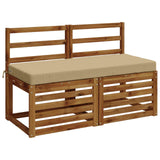 Vidaxl 2-delige bankkussens soest 2 st 100% polyester beige