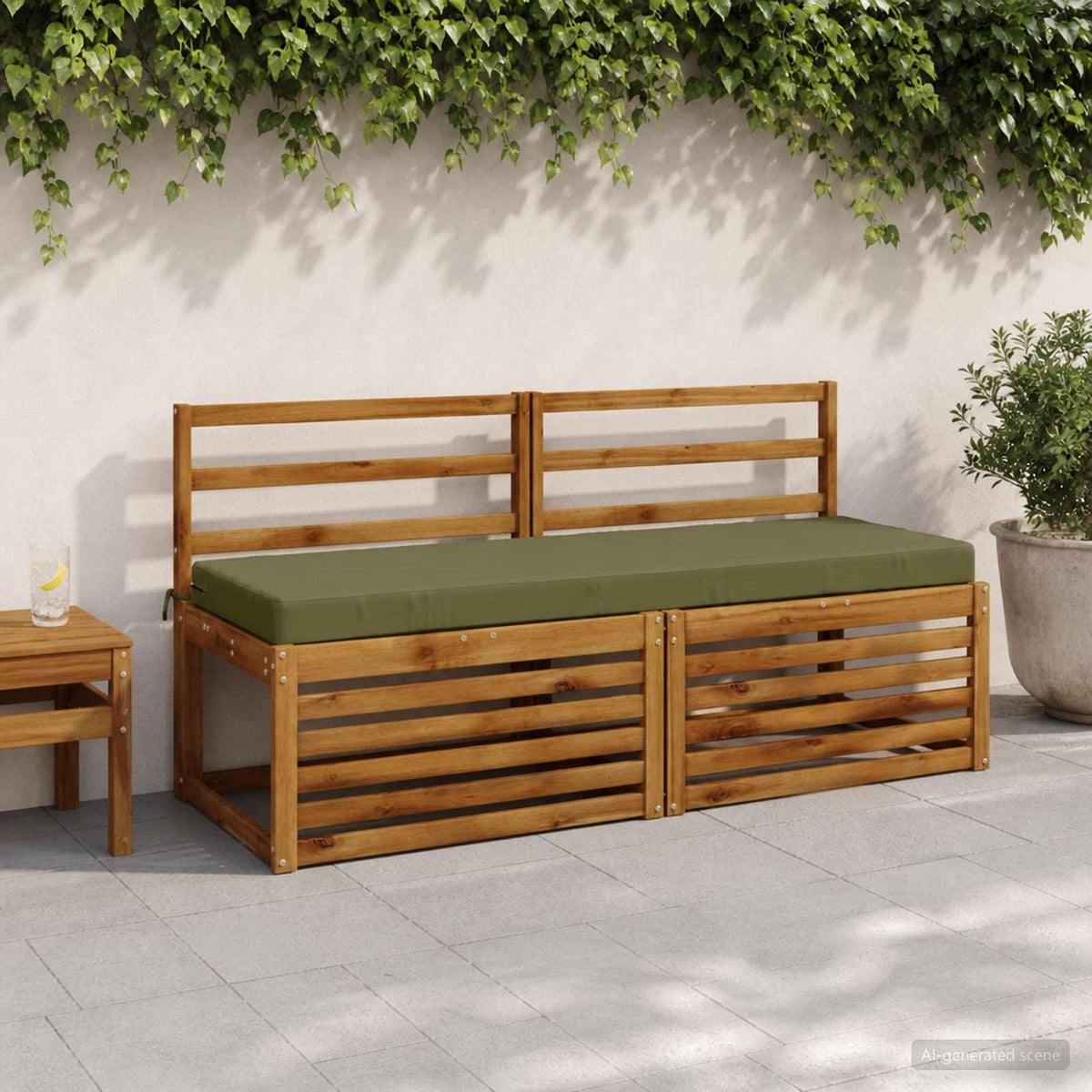 Vidaxl bankkussen soest 100% polyester olijfgroen 140 x 50 x 8 cm