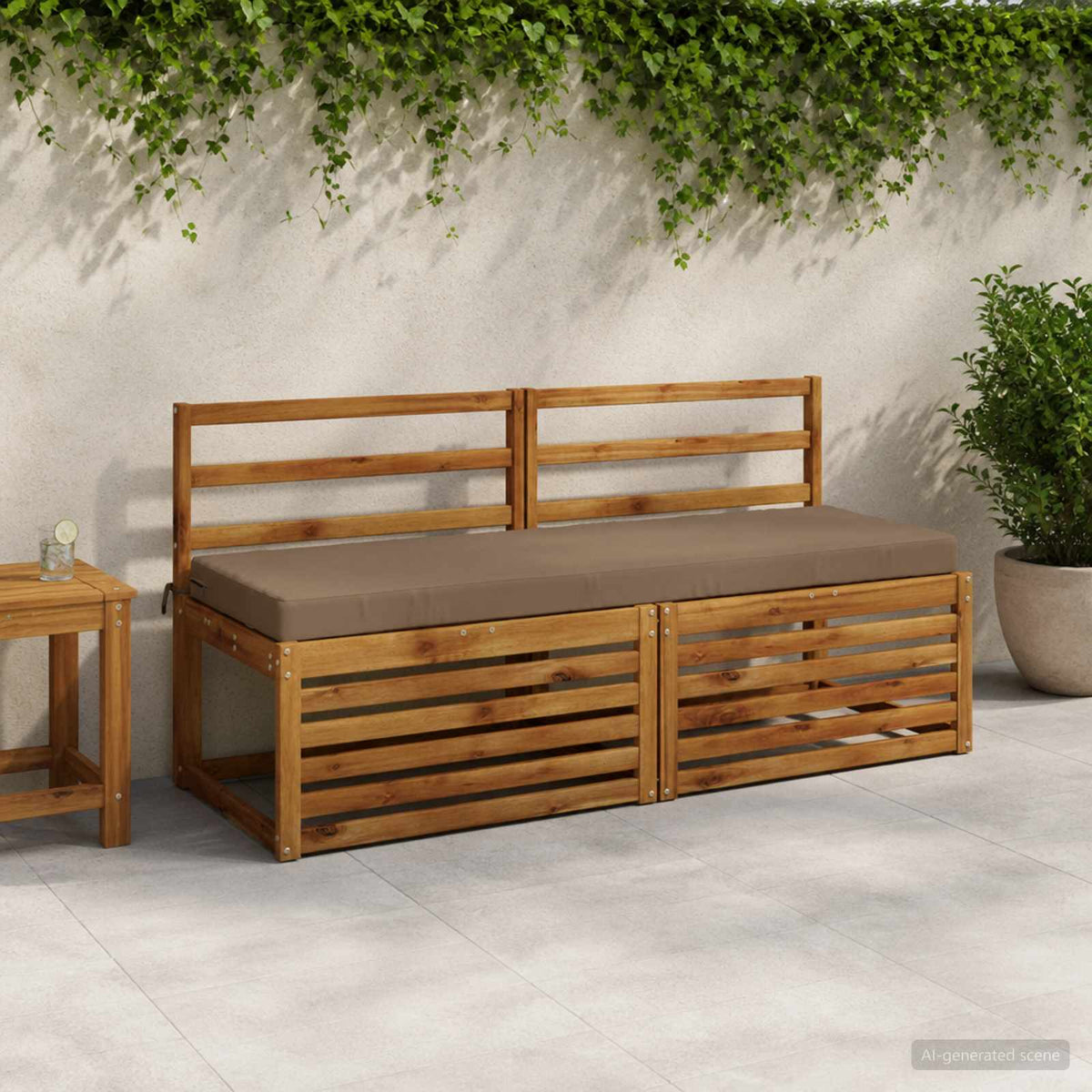 Vidaxl bankkussen soest 100% polyester taupe 140 x 50 x 8 cm