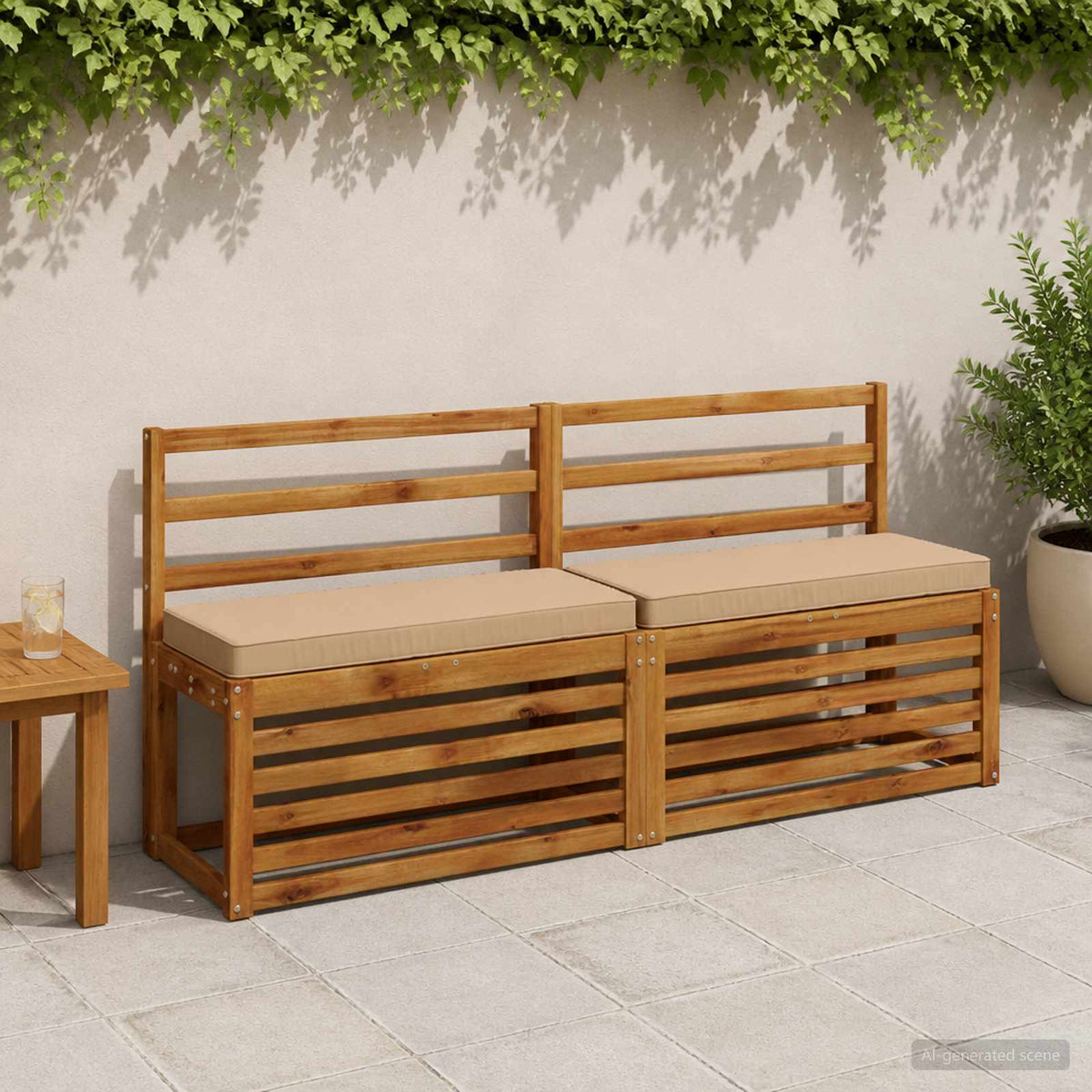Vidaxl 1-delig bankkussen vught 100% polyester zand 60 x 30 x 5 cm