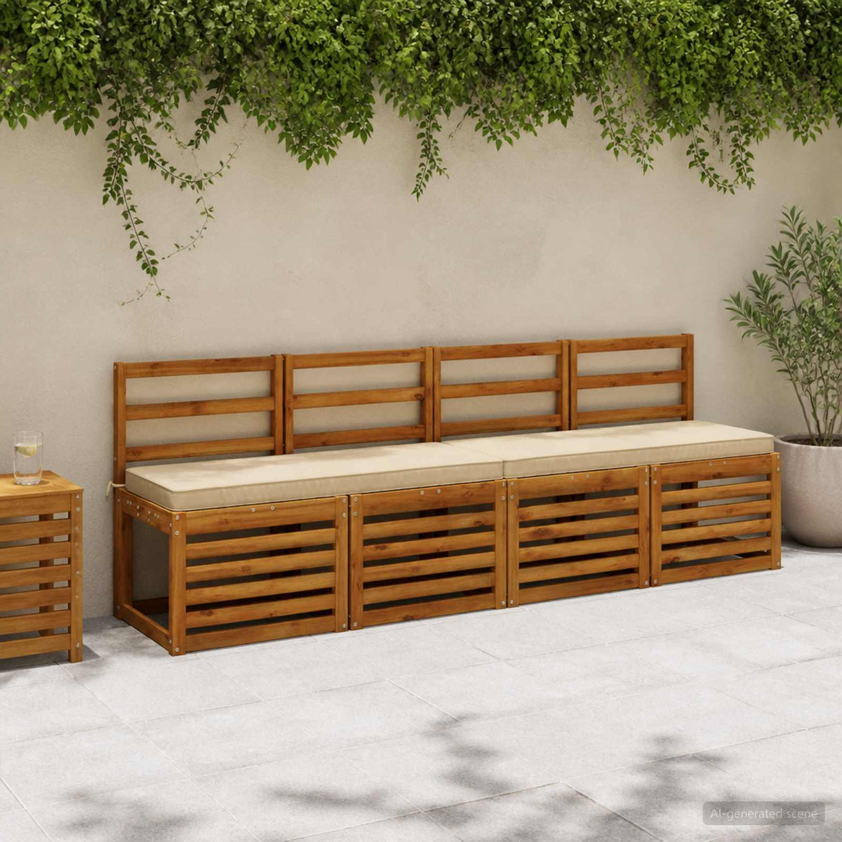 Vidaxl 1-delig bankkussen vught 100% polyester beige 100 x 40 x 5 cm