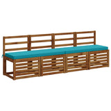Vidaxl 2-delige bankkussens vught 2 st 100% polyester turquoise