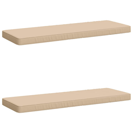 Vidaxl 2-delige bankkussens vught 2 st 100% polyester crèmekleurig