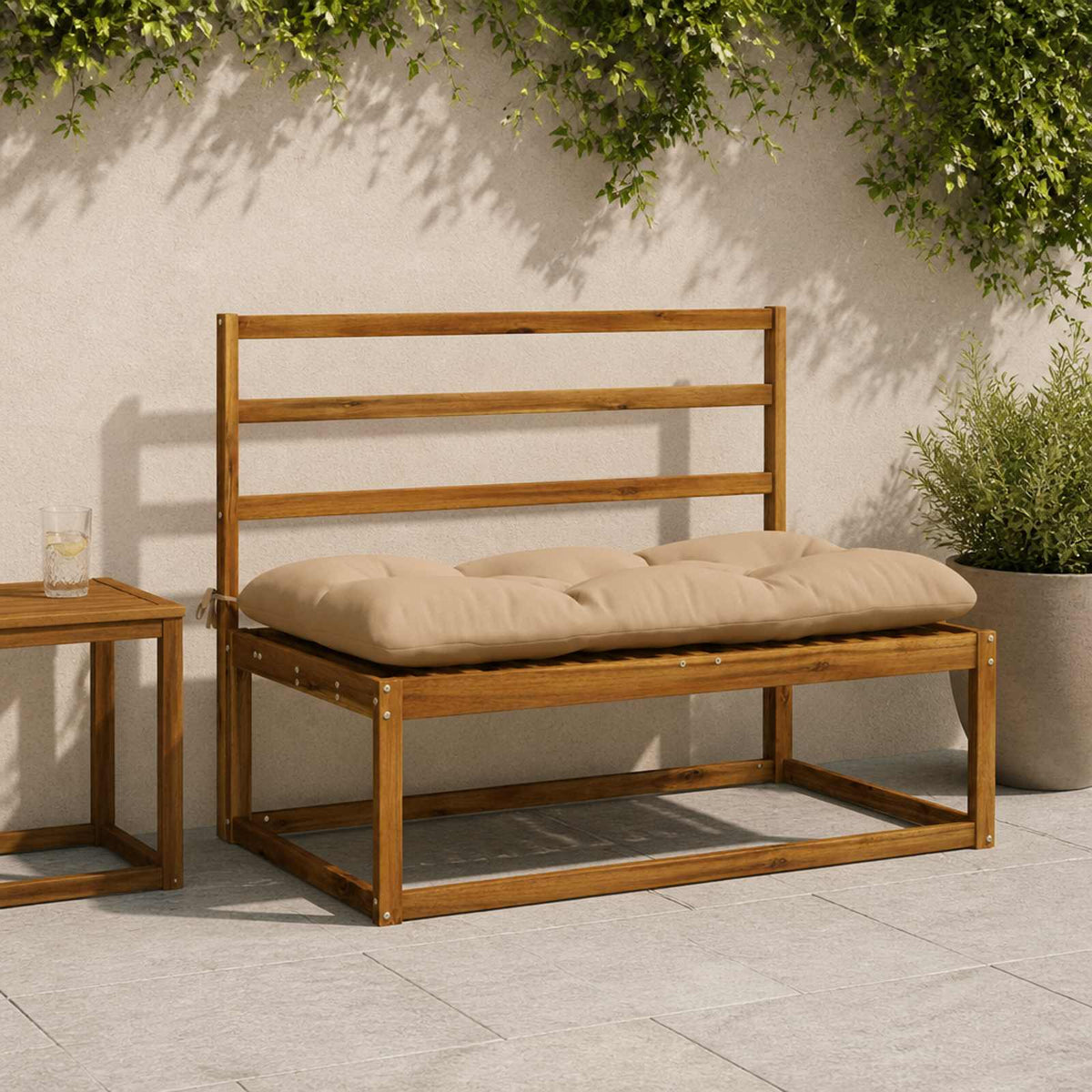 Vidaxl bankkussen vianen 100% polyester zand 120 x 60 x 12 cm