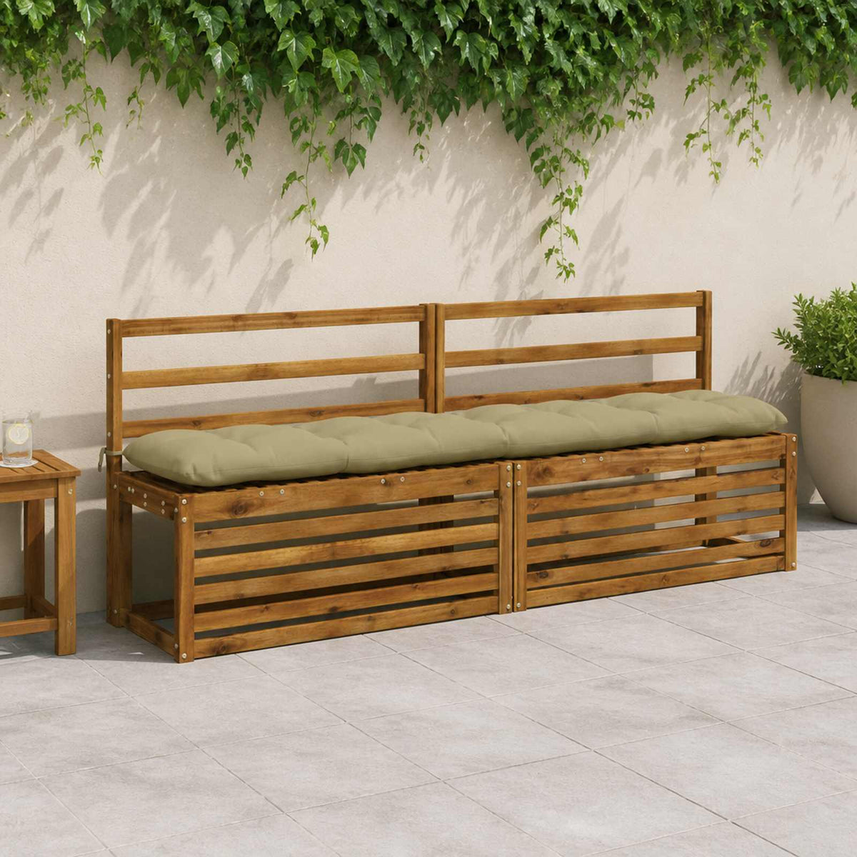 Vidaxl bankkussen vianen 100% polyester lichtgroen 200 x 30 x 12 cm
