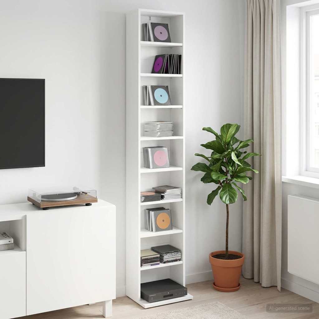 Vidaxl cd kast wit 33 x 23,5 x 175 cm bewerkt hout