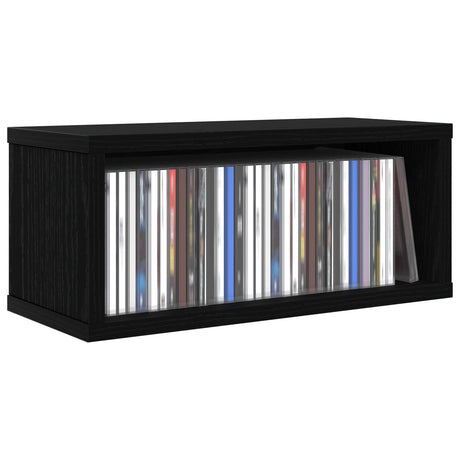 Vidaxl cd opslag rek zwart eiken 40 x 17 x 17 cm bewerkt hout