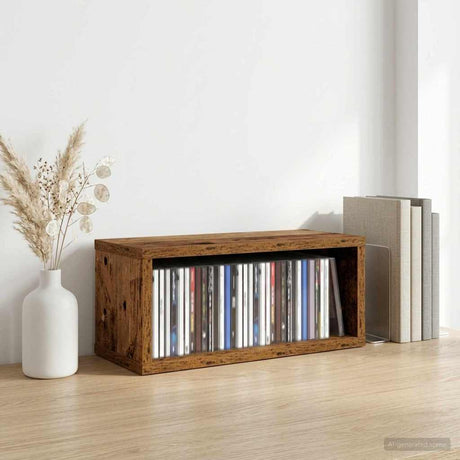 Vidaxl cd opslag rek oud hout 40 x 17 x 17 cm bewerkt hout
