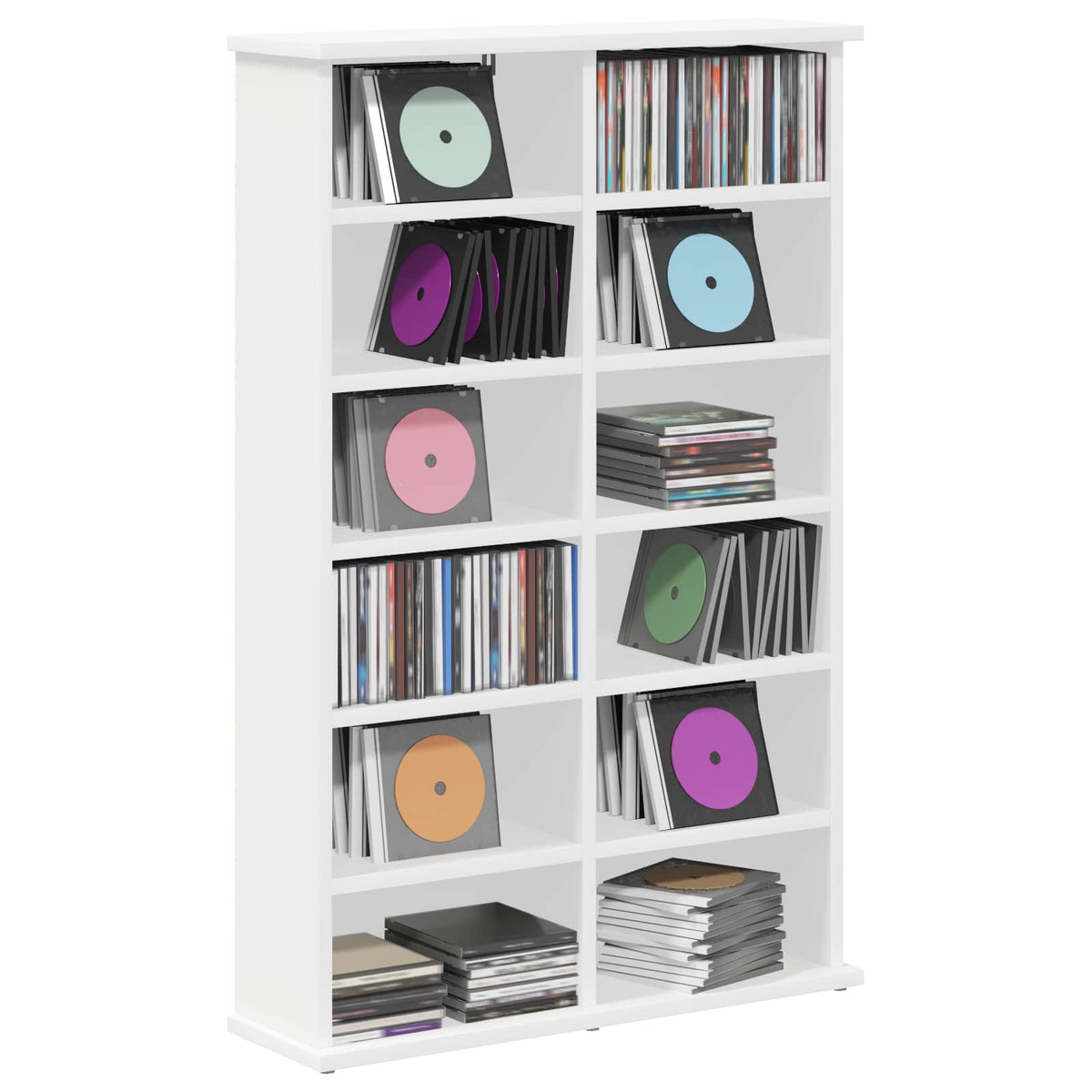 Vidaxl cd kast wit 60 x 17 x 92 cm bewerkt hout