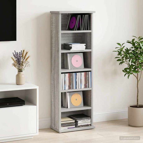Vidaxl cd kast grijs sonoma 60 x 17 x 92 cm bewerkt hout