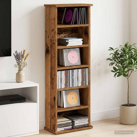 Vidaxl cd kast oud hout 60 x 17 x 92 cm bewerkt hout