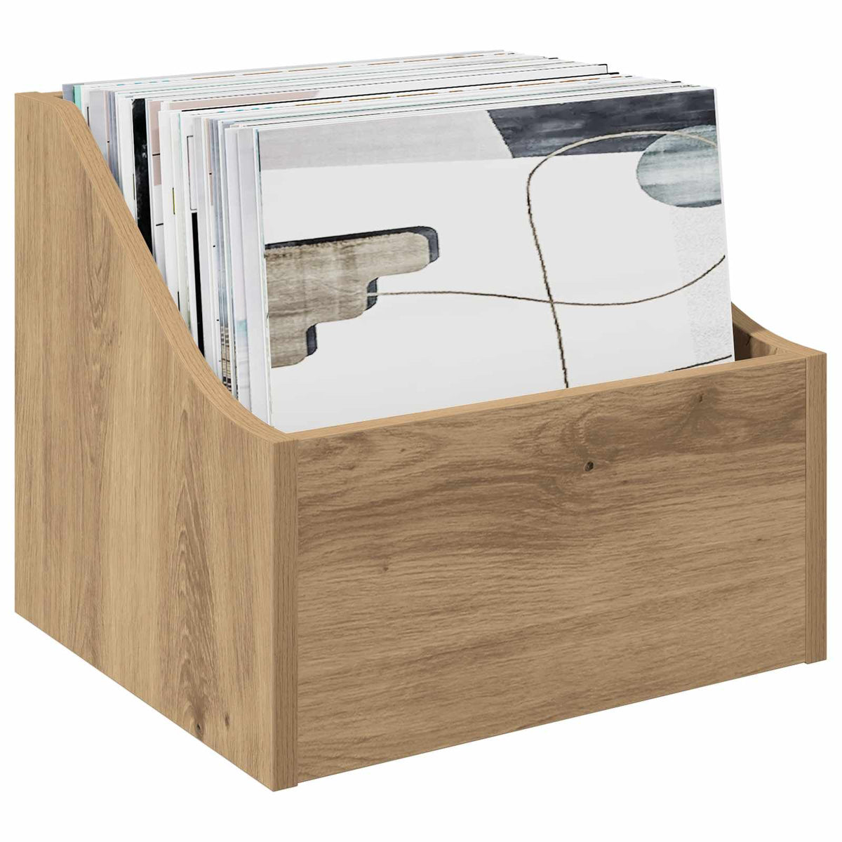 Vidaxl lp recorddoos 2 st artisanaal eiken 37 x 33 x 32 cm