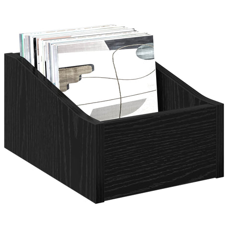 Vidaxl lp recorddoos 2 st zwart eiken 23 x 33 x 16 cm bewerkt hout