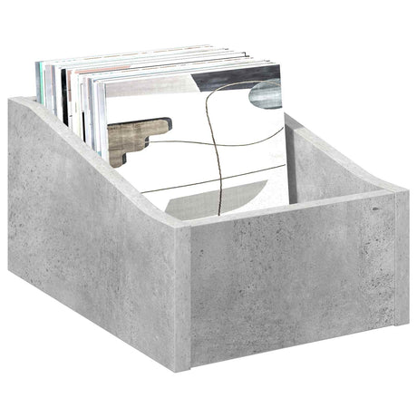 Vidaxl lp recorddoos betongrijs 23 x 33 x 16 cm bewerkt hout