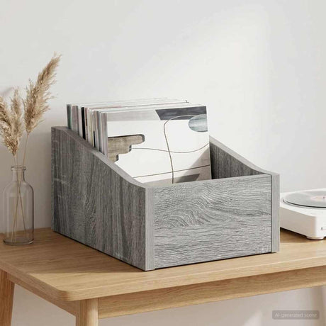 Vidaxl lp recorddoos grijs sonoma 23 x 33 x 16 cm bewerkt hout