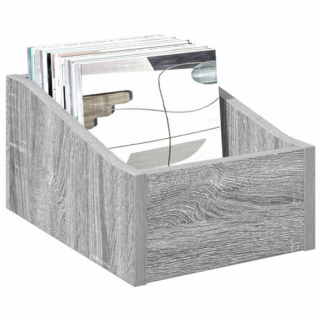 Vidaxl lp recorddoos 2 st grijs sonoma 23 x 33 x 16 cm bewerkt hout