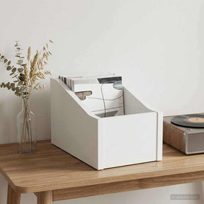 Vidaxl lp recorddoos wit 18 x 32 x 18 cm bewerkt hout