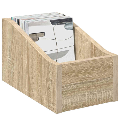 Vidaxl lp recorddoos 2 st sonoma eiken 18 x 32 x 18 cm bewerkt hout