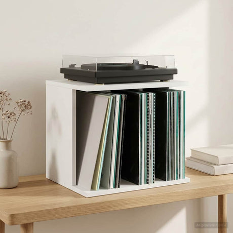 Vidaxl vinyl platenspeler opslag wit 42 x 33 x 36 cm bewerkt hout