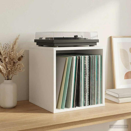 Vidaxl vinyl album doos 2 st wit 37 x 36,5 x 38 cm bewerkt hout