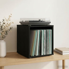 Vidaxl vinyl album doos 2 st zwart eiken 37 x 36,5 x 38 cm