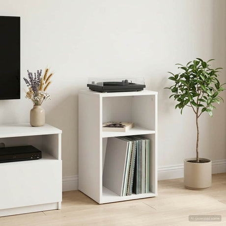 Vidaxl platenkast wit 38 x 33 x 61 cm bewerkt hout