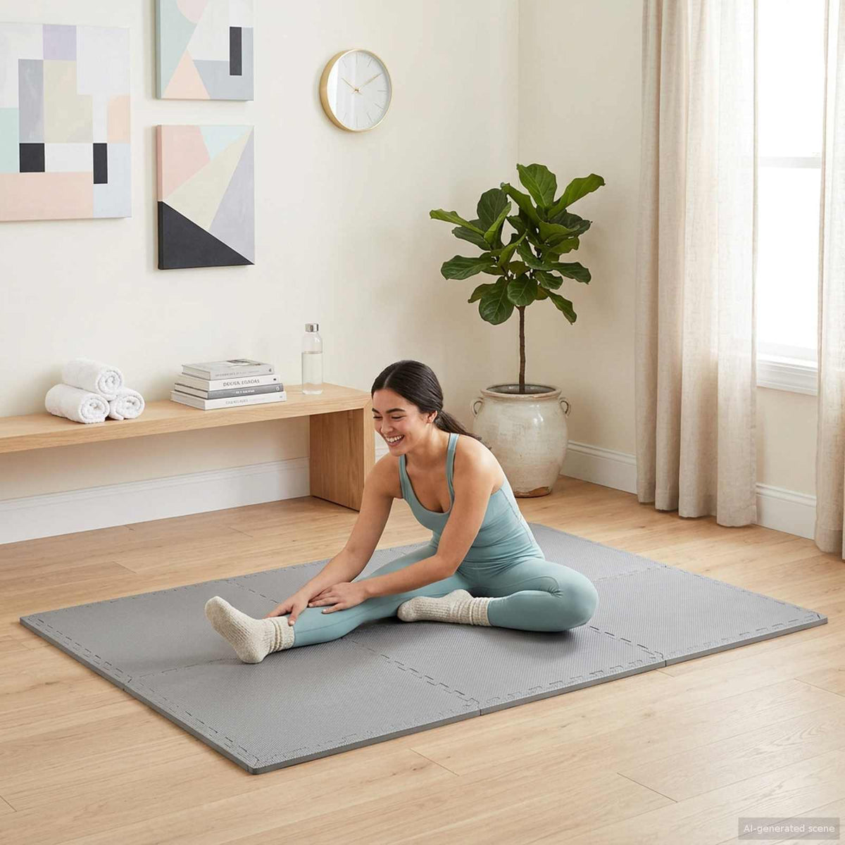 Vidaxl vloermatten 50 st grijs 18 m² eva schuim