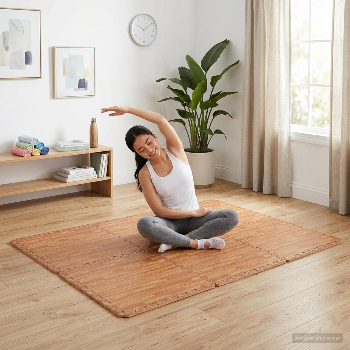 Vidaxl vloermatten 24 st hout 8,64 m² eva schuim