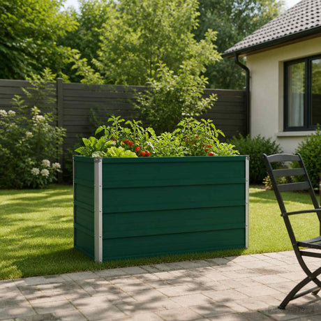 Vidaxl verhoogd tuinbed groen 100 x 40 x 55 cm koudgewalst stalen