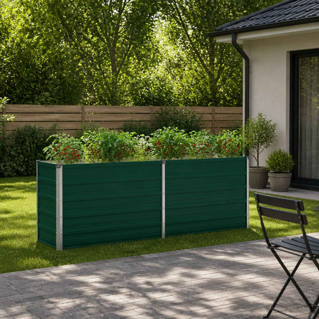 Vidaxl verhoogd tuinbed groen 160 x 40 x 55 cm koudgewalst stalen