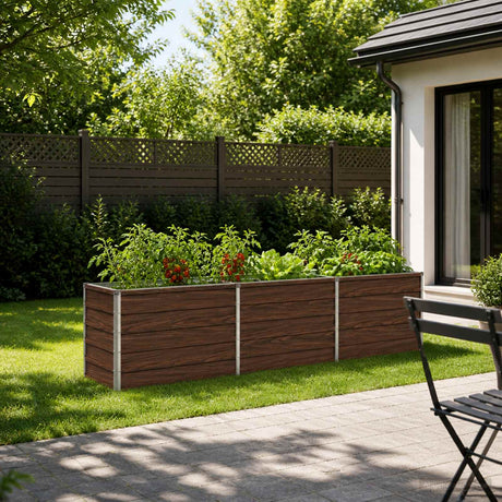 Vidaxl verhoogd tuinbed zwart 240 x 40 x 55 cm koudgewalst staal