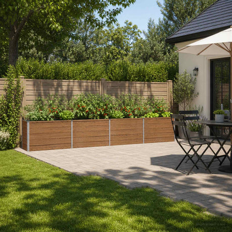 Vidaxl verhoogd tuinbed houtbruin 320 x 40 x 55 cm koudgewalst staal
