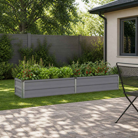 Vidaxl verhoogd tuinbed grijs 160 x 40 x 24 cm koudgewalst staal