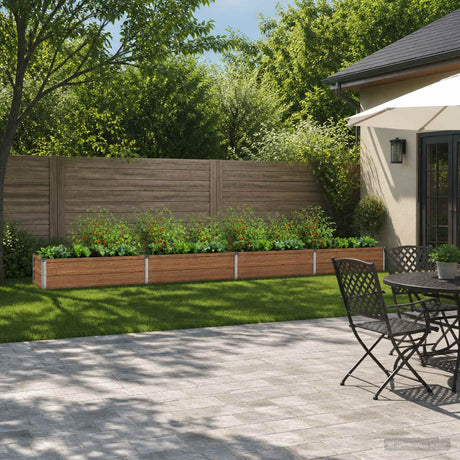 Vidaxl verhoogd tuinbed houtbruin 320 x 40 x 24 cm koudgewalst staal