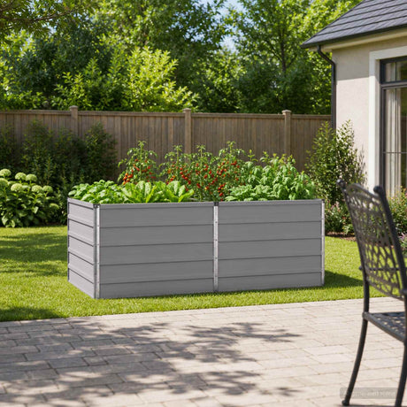 Vidaxl verhoogd tuinbed grijs 160 x 80 x 55 cm koudgewalst staal